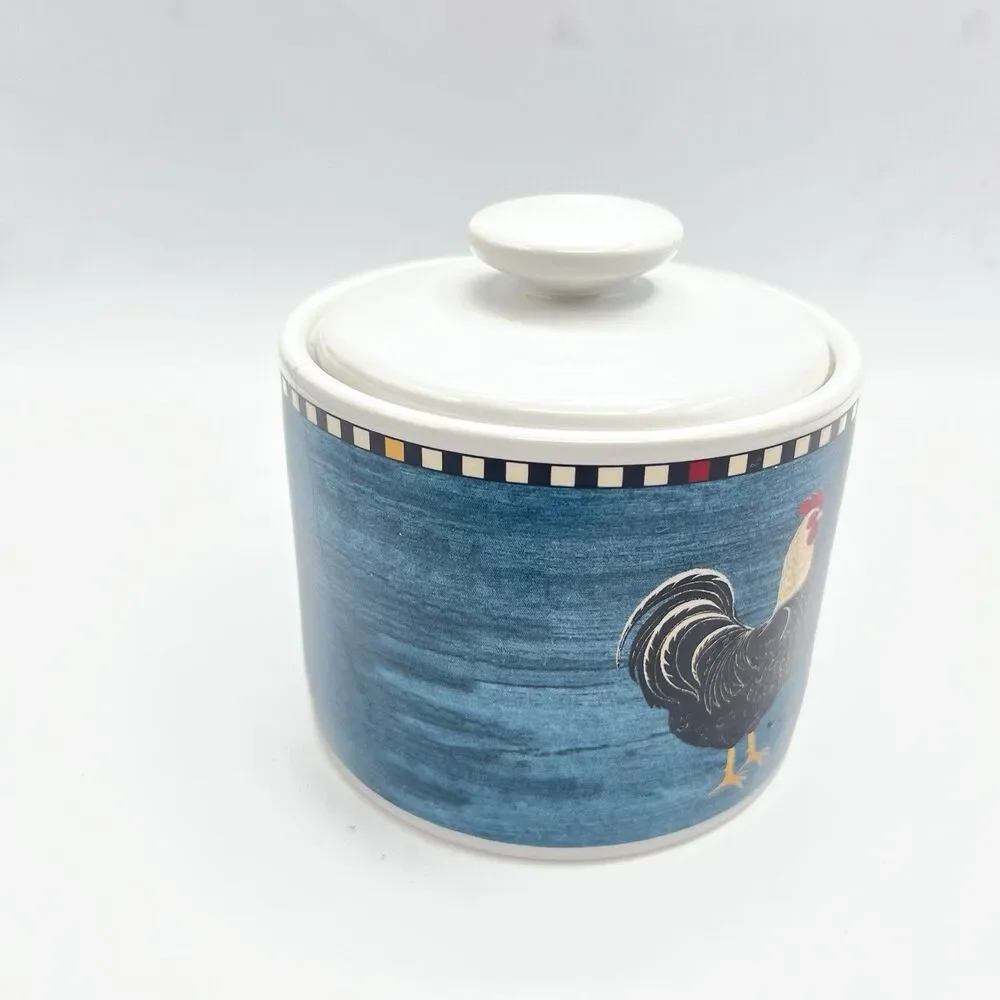 Sakura Rooster Warren Kimble 1999 Sugar Bowl with Lid